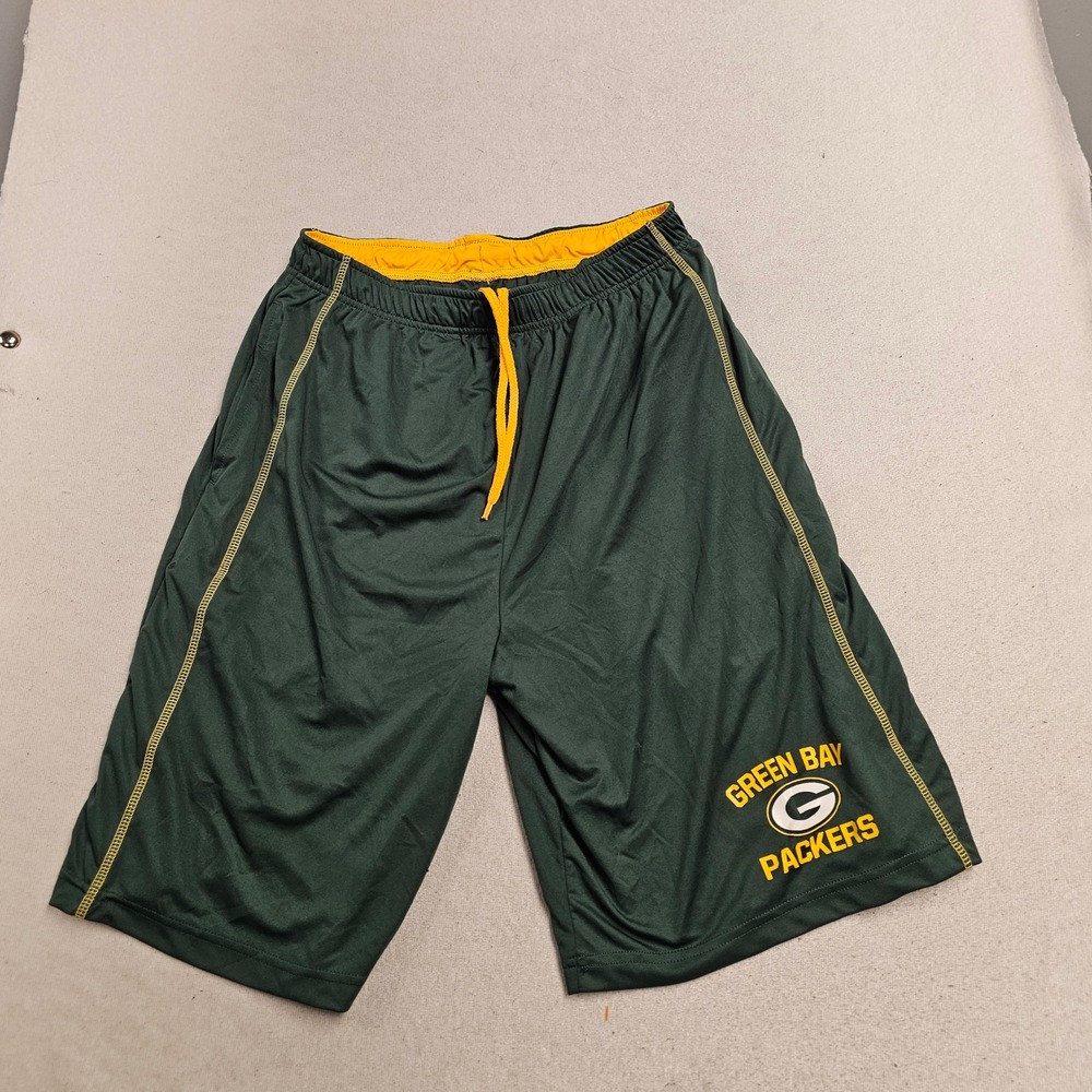 NFL Team Apparel Green Bay Packers TX3 Cool Athletic Shorts Green Mens Small
